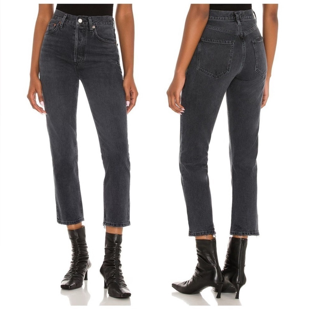 AGOLDE Riley High Rise Straight Crop in Edit black size 29